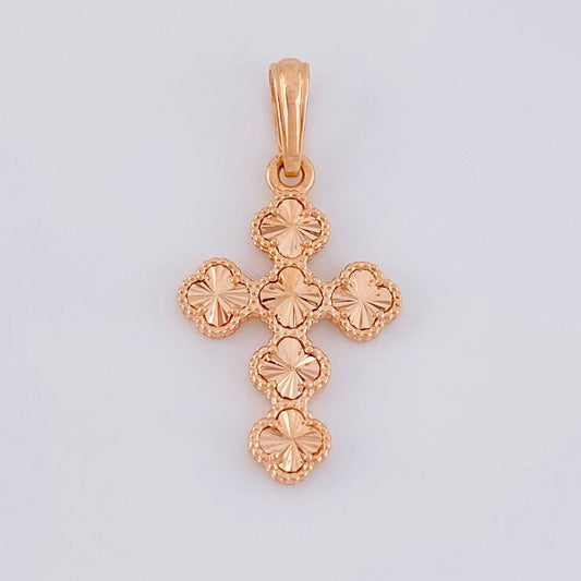 Dije Trebol Diamantado 2.25g / 1 1/4 in Oro Rosa 18K