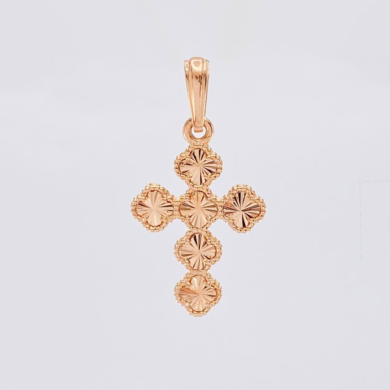 Diamond Cut Clover Pendant 2.25g / 1 1/4 in 18K Rose Gold