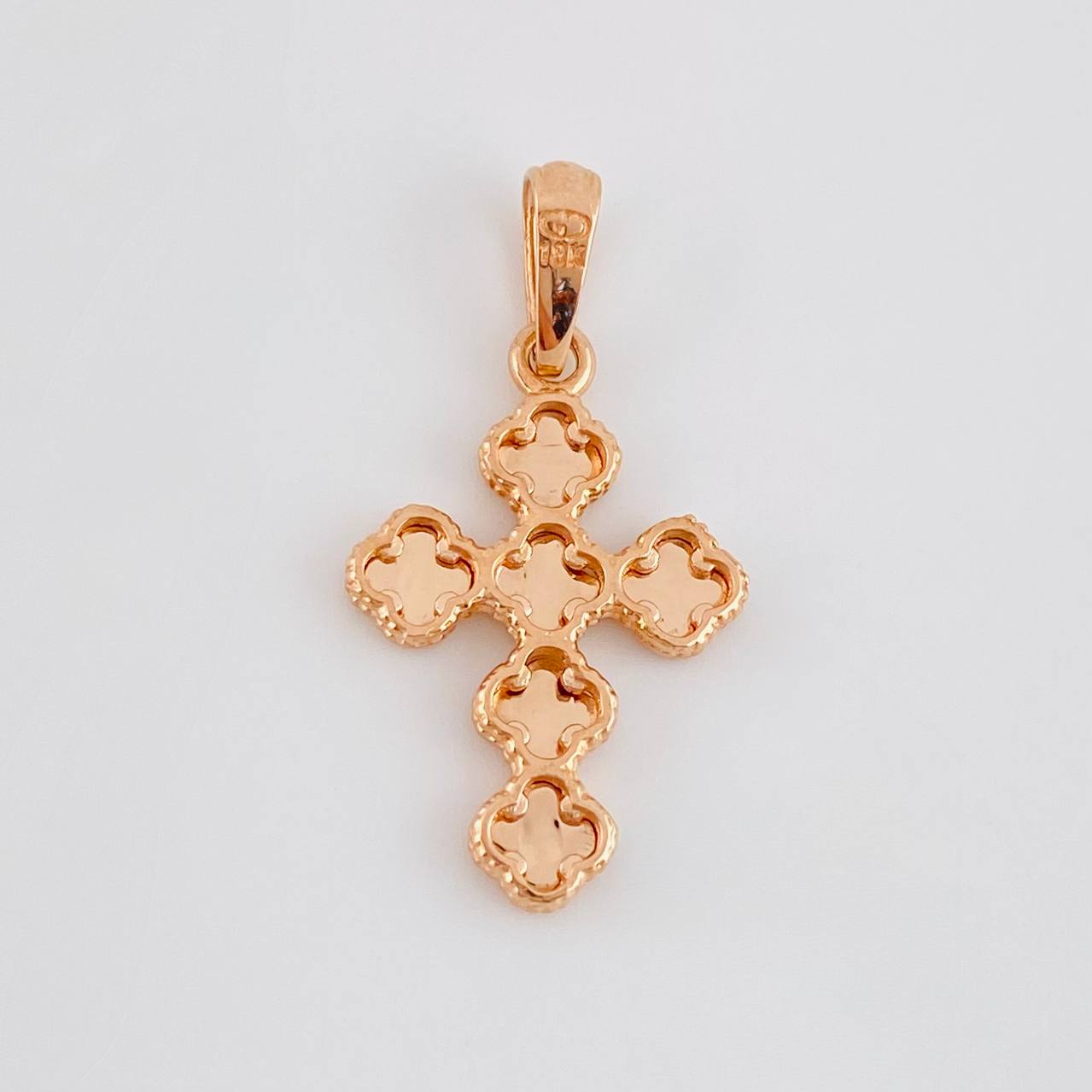 Diamond Cut Clover Pendant 2.25g / 1 1/4 in 18K Rose Gold