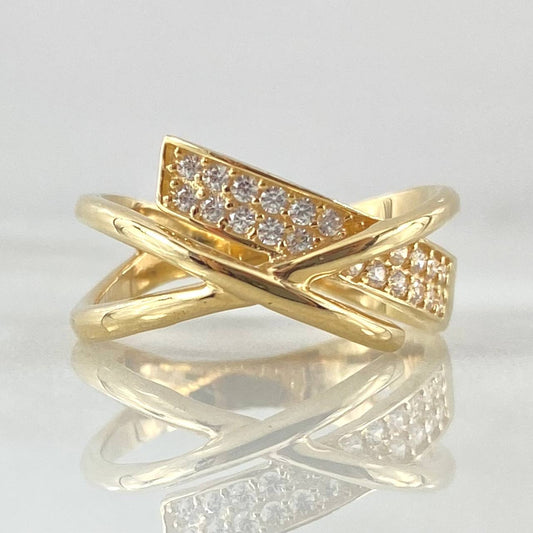 Overlapping Curve Ring 4.15gr / Size 6 / 18K Gold