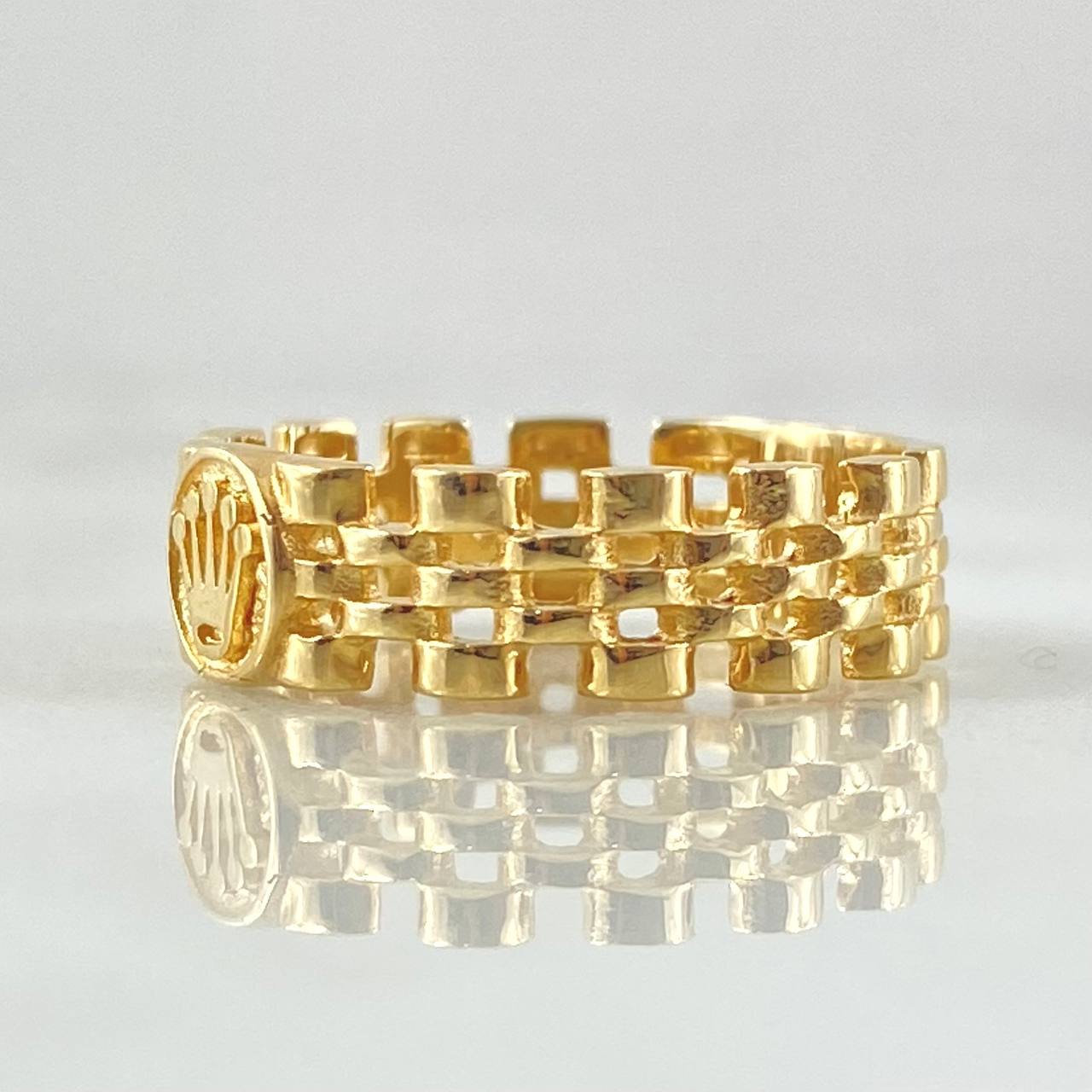 Crown Mesh Ring 4.7gr / Size 7 1/2 / 18K Yellow Gold