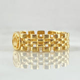 Crown Mesh Ring 4.7gr / Size 7 1/2 / 18K Yellow Gold