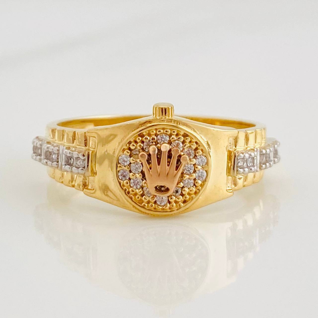 Anillo Correa Corona 4.35g / T8 1/2 Tres Oros 18K