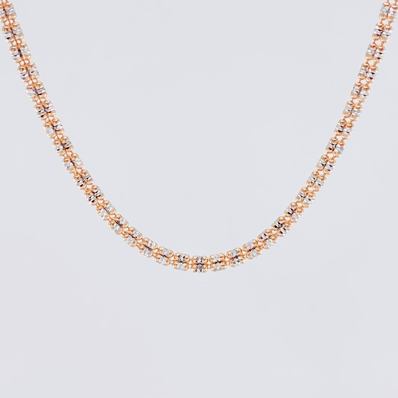 Ice Chain 9.9g / 20 in / 2.4mm Two White Pink Gold 18K