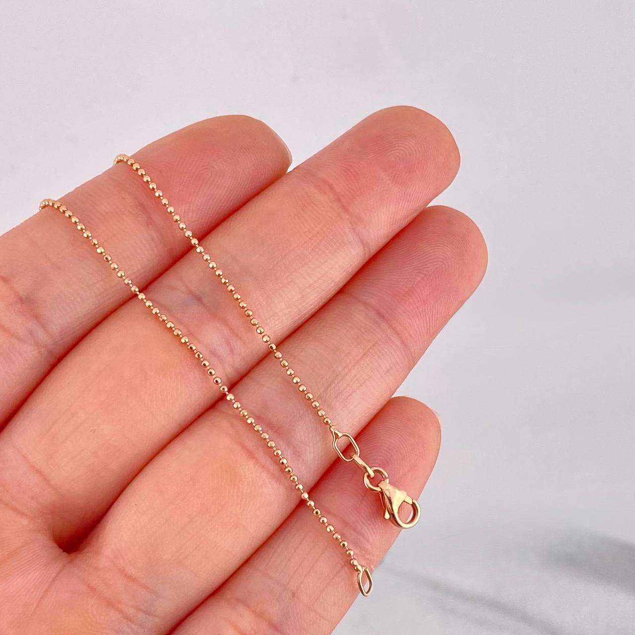 Military Chain 1.95g / 16 in / 1mm 18K Rose Gold