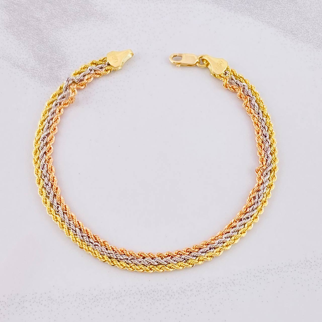 Bracelet Trio Lazo 3.1g / 7 1/4 in / 6mm Three 18K Golds