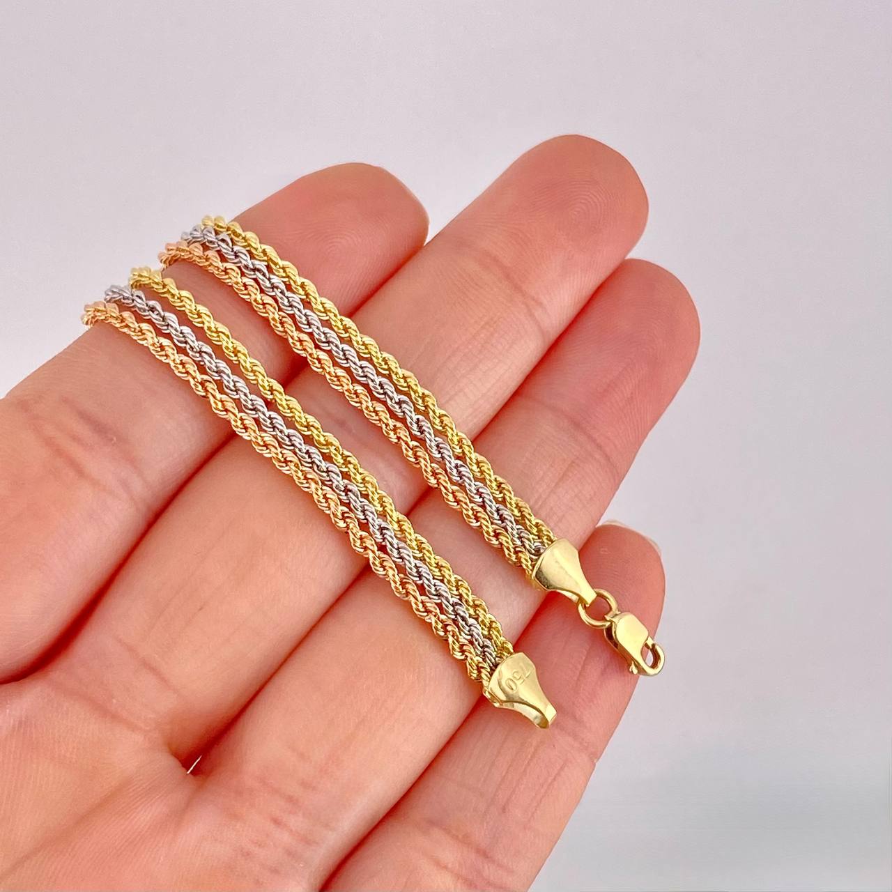 Bracelet Trio Lazo 3.05g / 7 1/4 in / 6mm Three Golds 18K