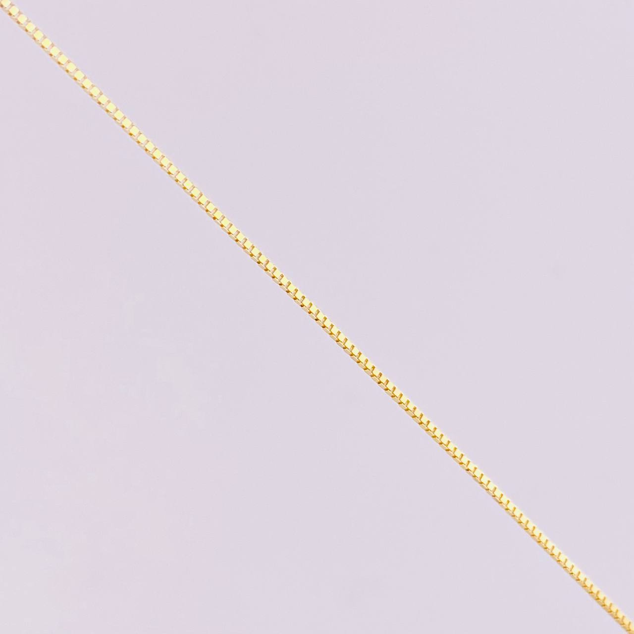 Set Cadena Veneciana + Dije Cruz Puntas Curvas / 1.3g / 18 in Oro Amarillo 18K