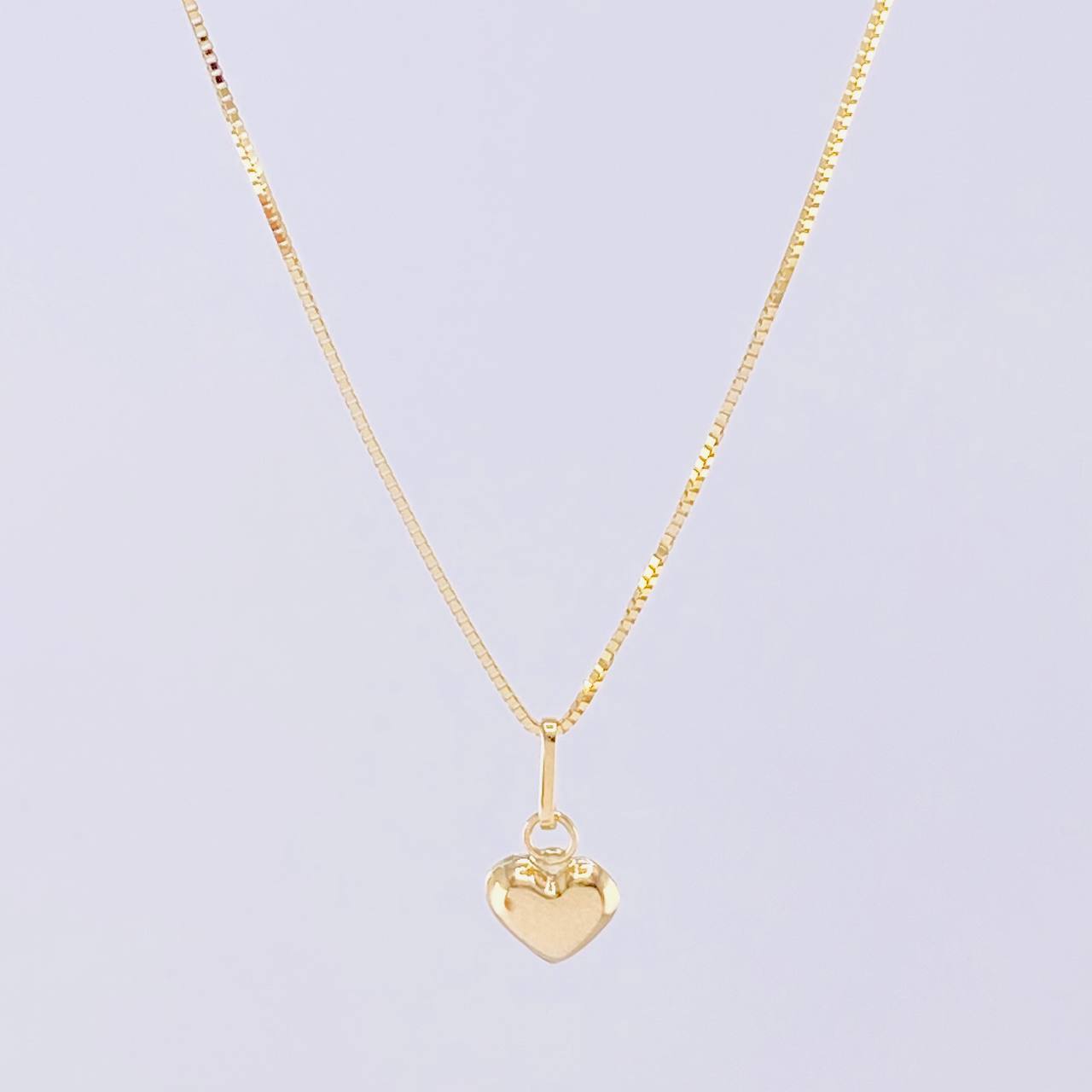 Set Cadena Veneciana + Dije Corazón / 1.35g / 18 in Oro Amarillo 18K