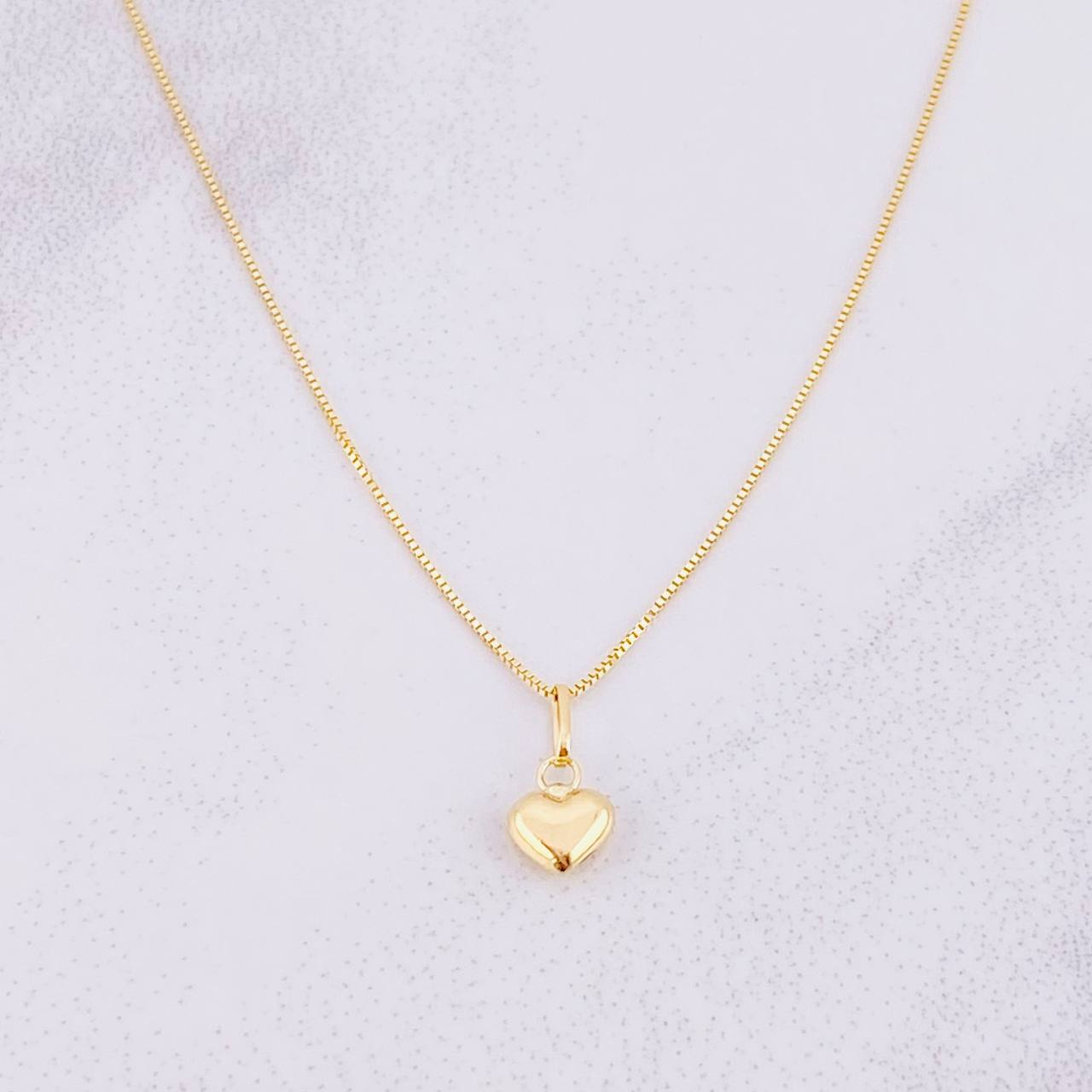 Venetian Chain Set + Heart Pendant / 1.3g / 18 in Yellow Gold 18K