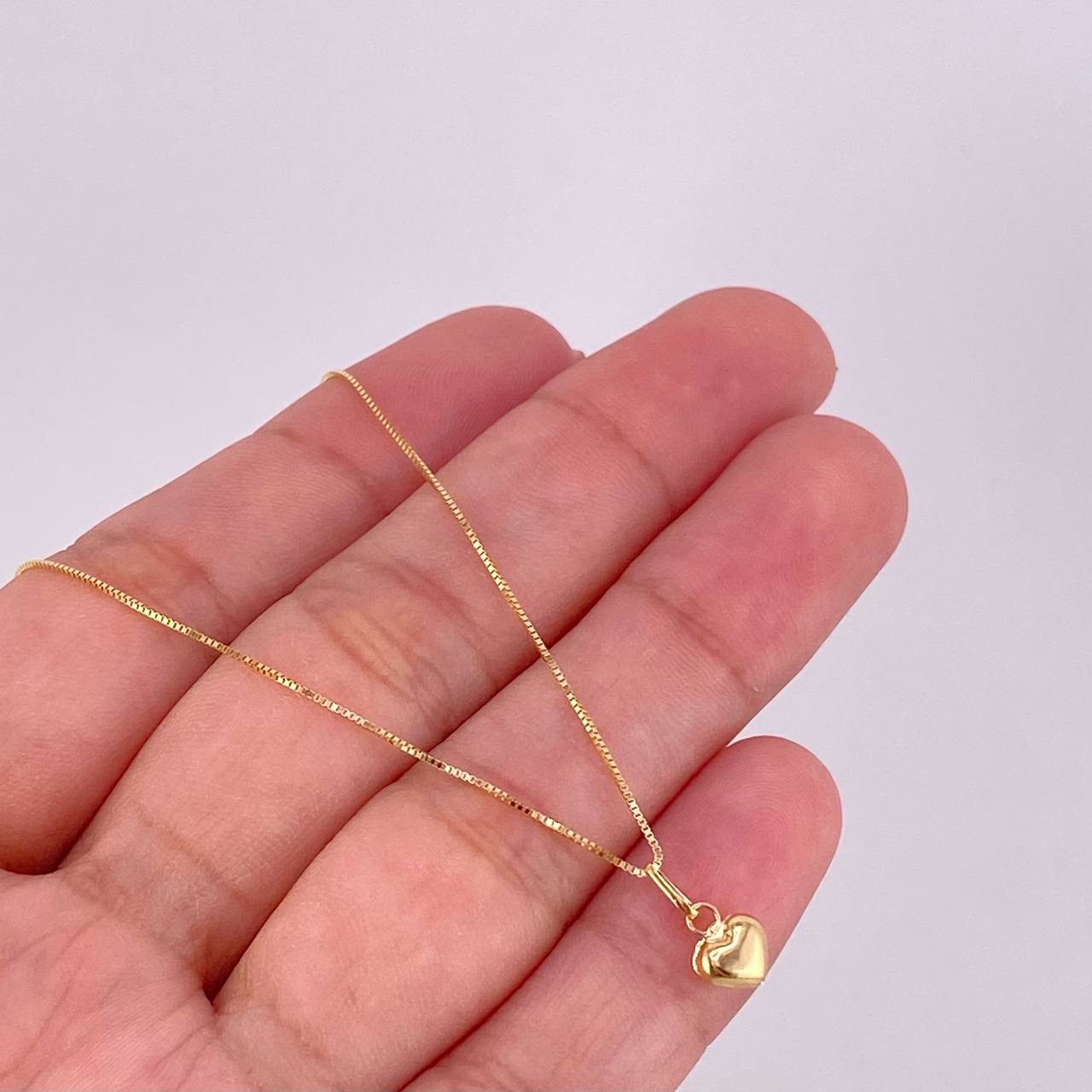Set Cadena Veneciana + Dije Corazón / 1.35g / 18 in Oro Amarillo 18K