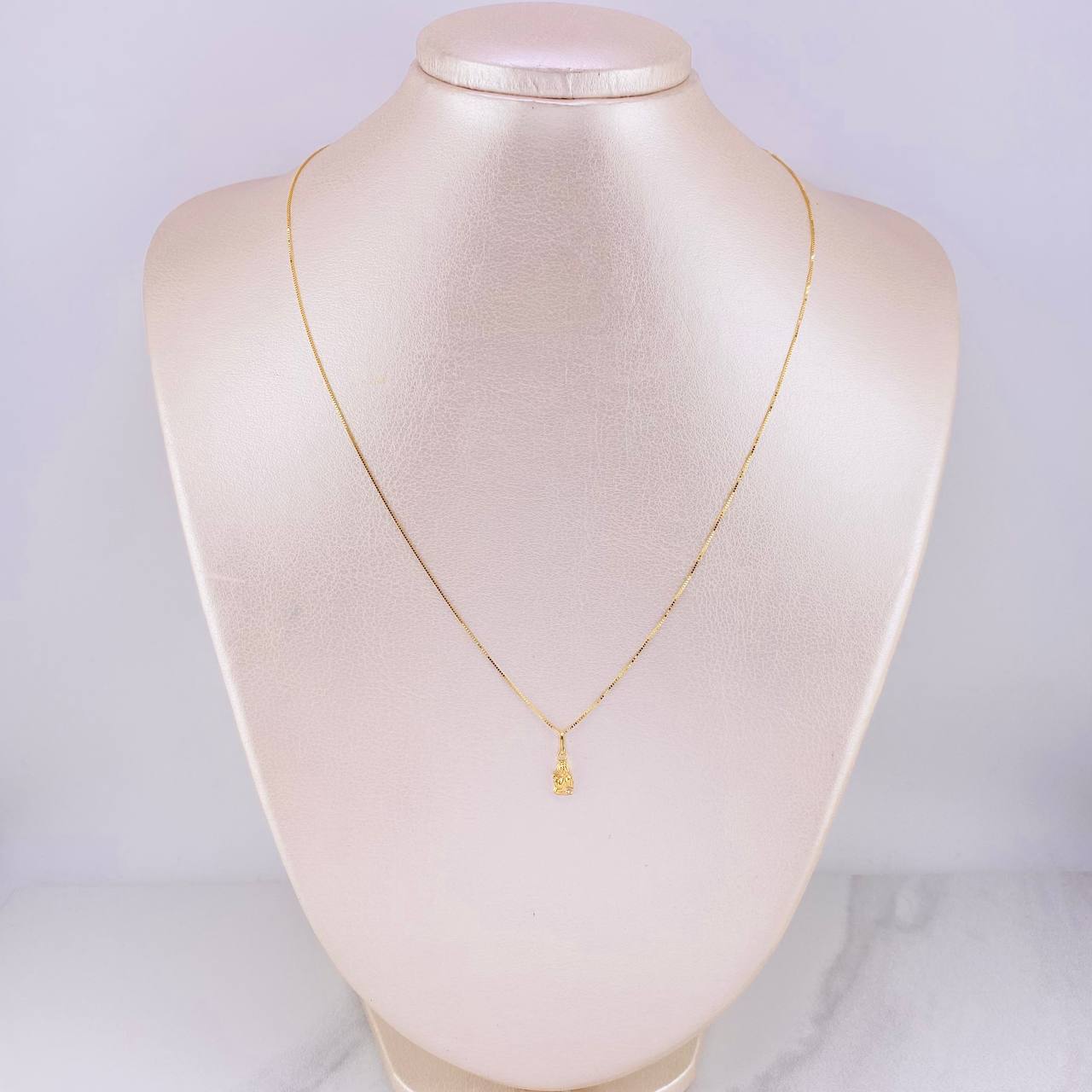 Set Cadena Veneciana + Dije Ángel de la Guarda / 1.35g / 18 in Oro Amarillo 18K