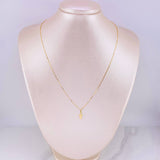 Set Cadena Veneciana + Dije Cruz Puntas Curvas / 1.35g / 18 in Oro Amarillo 18K