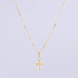 Set Cadena Veneciana + Dije Cruz / 1.35g / 18 in Oro Amarillo 18K