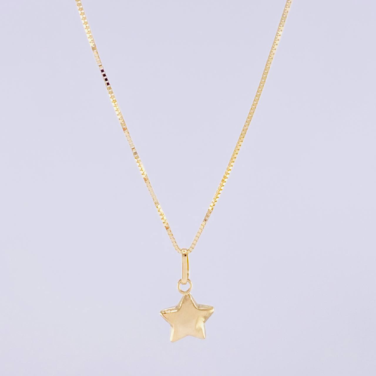 Venetian Chain Set + Star Pendant / 1.4g / 18 in Yellow Gold 18K