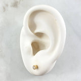 Stud Earrings Cabochon 1gr / 3.4mm Diamonds 36pts Yellow Gold 18K (Jewel) *