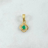 Dije Espiral 0.85gr / 1.5cm / Esmeraldas 16pts Oro Amarillo 18K (Joya) ©
