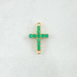 Charm Crúz Tupida 0.9gr / 1.8cm / Emeralds 33pts  Yellow Gold 18K (Jewel) ©