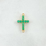 Charm Crúz Tupida 0.9gr / 1.8cm / Emeralds 33pts  Yellow Gold 18K (Jewel) ©