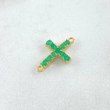 Charm Crúz Tupida 0.9gr / 1.8cm / Emeralds 33pts  Yellow Gold 18K (Jewel) ©