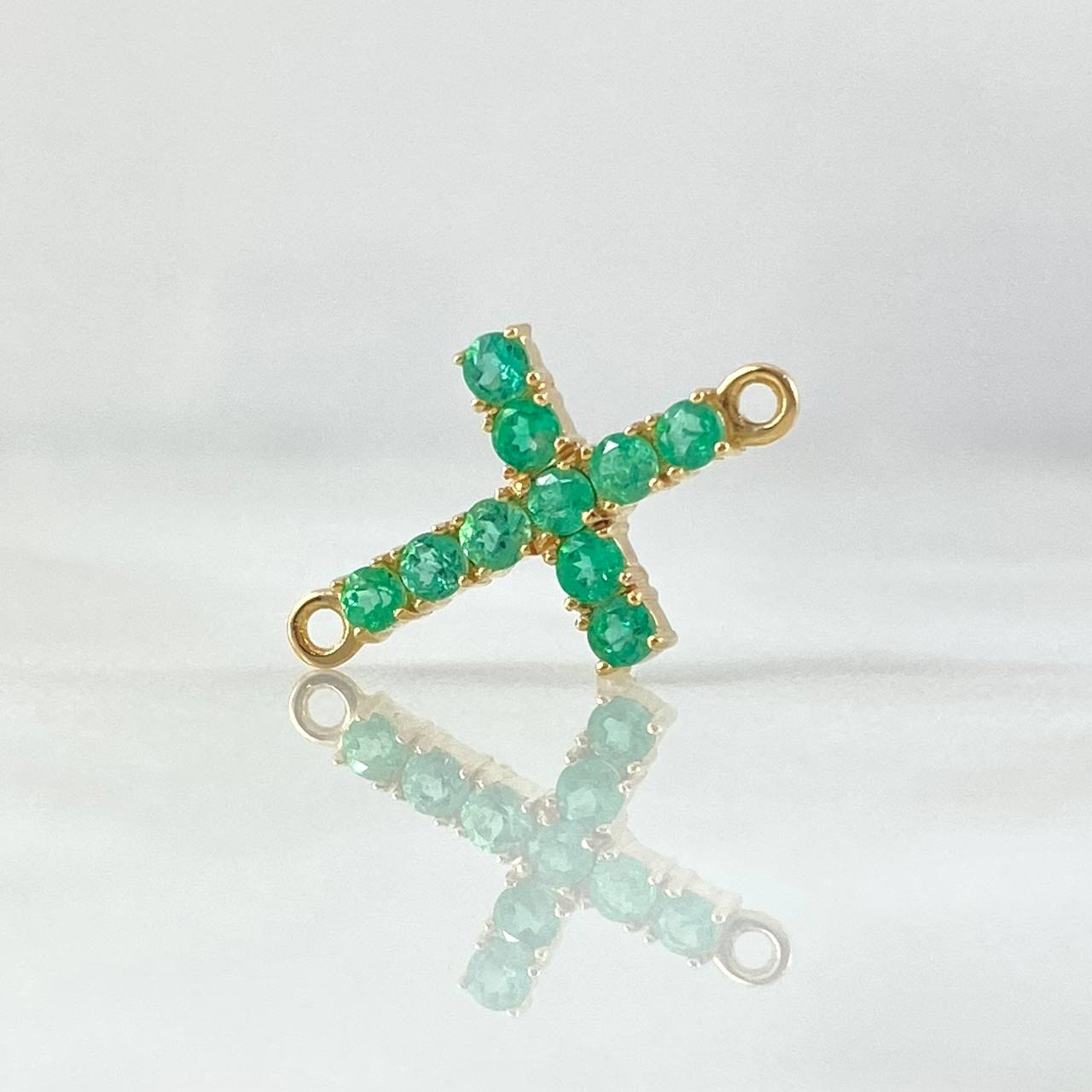Charm Crúz Tupida 0.9gr / 1.8cm / Emeralds 33pts  Yellow Gold 18K (Jewel) ©
