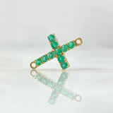 Charm Crúz Tupida 0.9gr / 1.8cm / Emeralds 33pts  Yellow Gold 18K (Jewel) ©