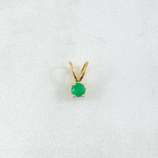Pendant Gift Stone 0.7gr / 1cm / Emerald 33pts Yellow Gold 18K (Jewel) *