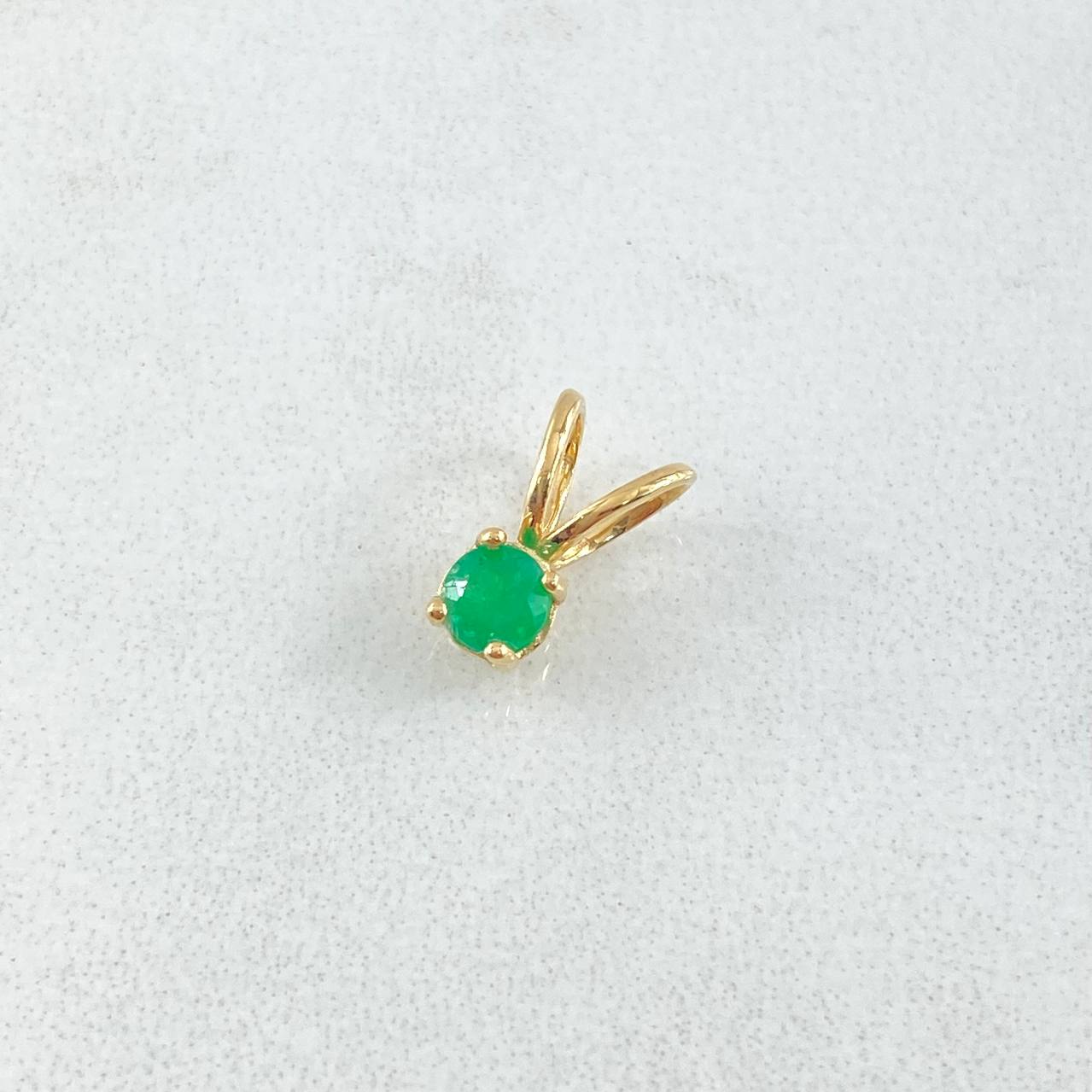Pendant Gift Stone 0.75gr / 1cm / Emerald 33pts Yellow Gold 18K (Jewel) *