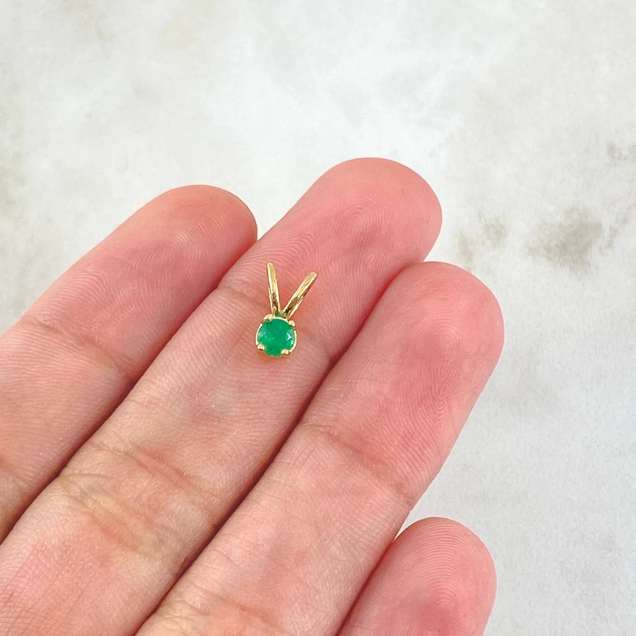 Pendant Stone Gift 0.4gr / 1cm / Emerald 15pts Yellow Gold 18K (Jewel) *