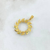 Dije Hojas en Espiral 2.9gr / 3cm / Esmeraldas 18pts Oro Amarillo 18K (Joya) ©