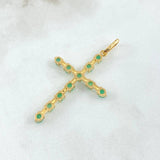 Dije Crúz Baculada 3.05gr / 4.7cm / Esmeraldas 1.21Qts Oro Amarillo 18K (Joya) ©