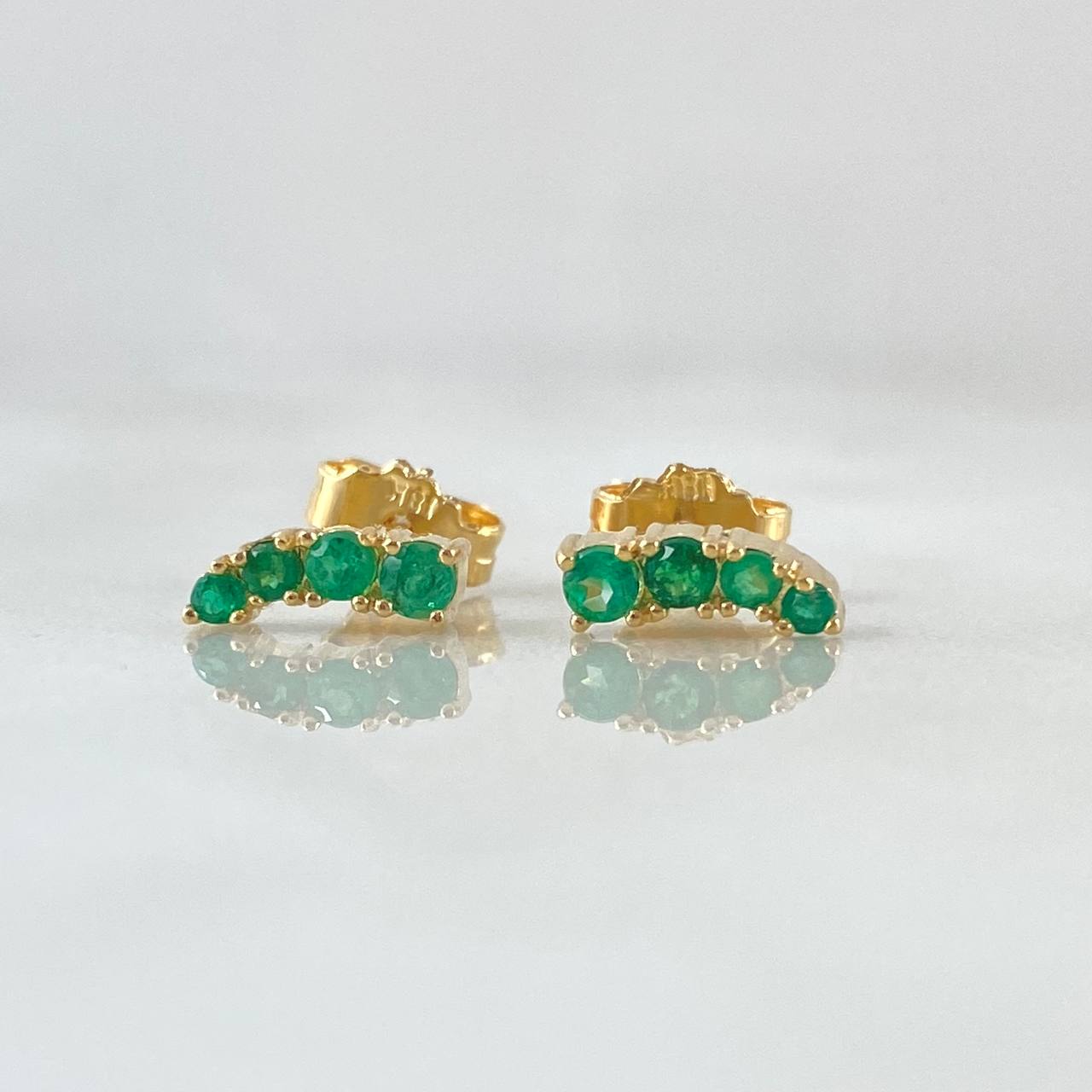 Topos Trio Curvo 1.3gr / 9mm Esmeraldas 23pts Oro Amarillo 18K (Joya) ©