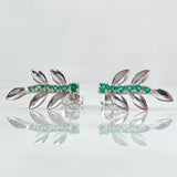 Topos Hojas de Muerdago 2.5gr / 2cm / Esmeraldas 30pts Oro Blanco 18K (Joya) ©