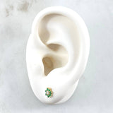 Topos Septima Flor 1gr / 6mm Esmeraldas 22pts Diamante 5pts Oro Amarillo 18K (Joya) ©