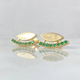 Topos Bote Curvo 3.7gr / 1.7cm / Esmeraldas 28pts Oro Amarillo 18K (Joya) ©