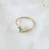 Cross Ring 1gr / T7 1/2 / Emeralds 12pts Yellow Gold 18K (Jewel)