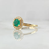 Oval Thick Ring 3.15gr / T7 / Emerald 62pts Diamonds 17pts Yellow Gold 18K (Jewel) ©