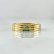 Triple Sequential Ring 3.1gr / T7 3/4 / Emeralds 18pts Yellow Gold 18K (Jewel) ©