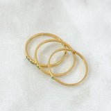 Triple Sequential Ring 3.1gr / T7 3/4 / Emeralds 18pts Yellow Gold 18K (Jewel) ©