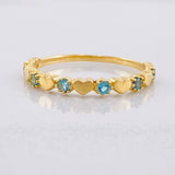 Interspersed Hearts Ring 1.2g / T4 3/4 Yellow Gold 18K