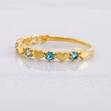 Interspersed Hearts Ring 1.2g / T4 3/4 Yellow Gold 18K