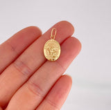 Dije San Miguel Arcángel Mate 0.9g / 1 in Oro Amarillo 18K