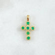 Pendant Crúz Mini Earrings 0.8gr / 1.7cm / Emeralds 40pts Yellow Gold 18K (Jewel)