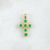 Pendant Crúz Mini Earrings 0.8gr / 1.7cm / Emeralds 40pts Yellow Gold 18K (Jewel)
