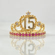 Anillo 15s Corona Estrellada 3gr / T5 3/4 / Oro 18K *