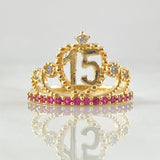Ring 15s Starred Crown 2.85gr / Size 5 / 18K Gold *