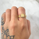 Ring 15s Beaded Hearts 4.2gr / Size 5 / 18K Gold *