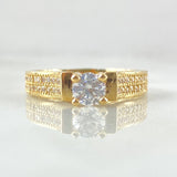 Solitaire Ring Ramp Rails 4.9gr / Size 7 / 18K Gold