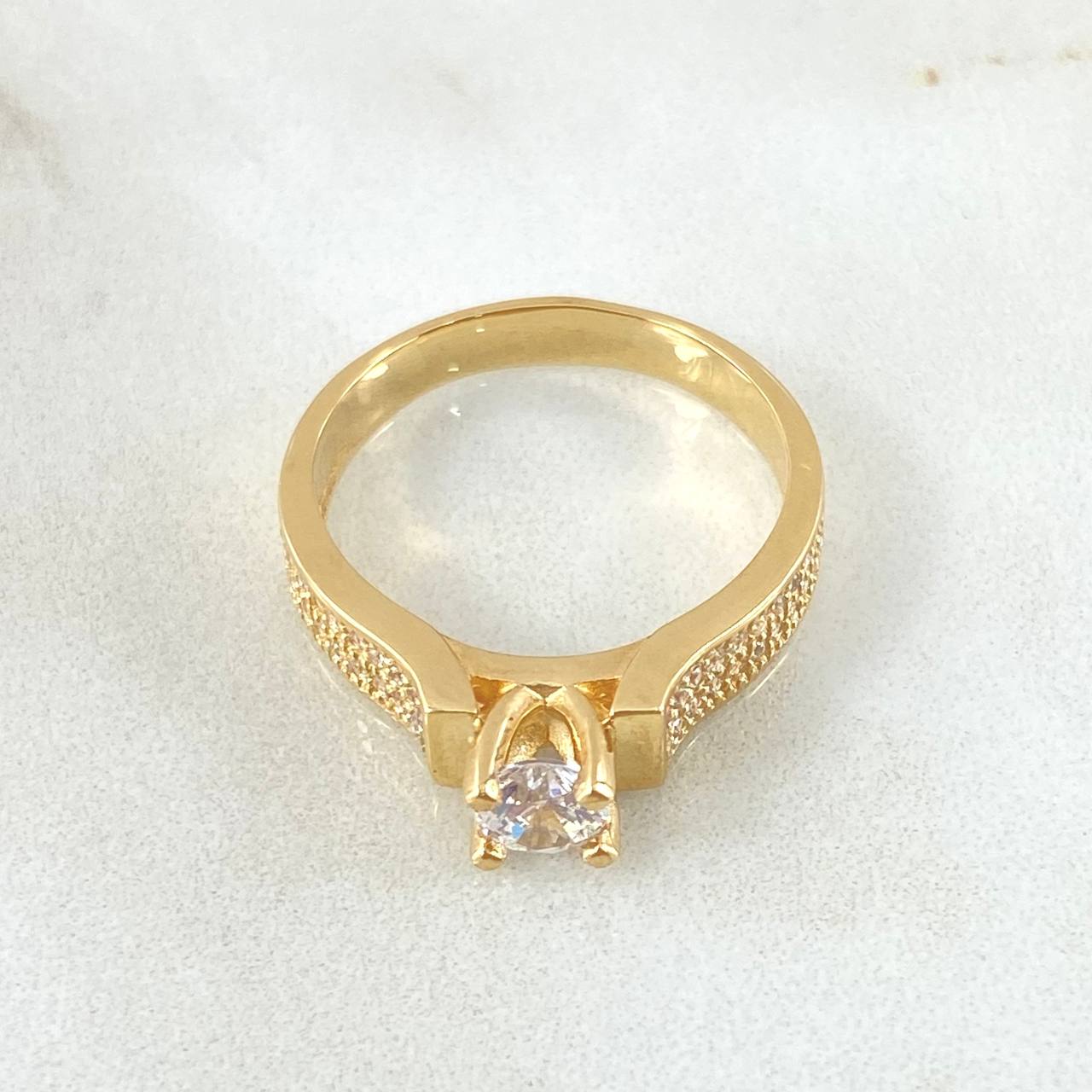 Solitaire Ring Ramp Rails 4.9gr / Size 7 / 18K Gold