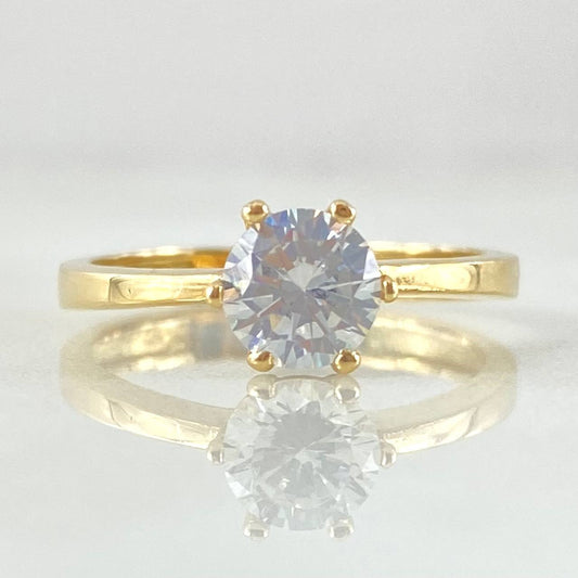 Anillo Solitario Amplio 2.9gr / T7 3/4 / Oro 18K *